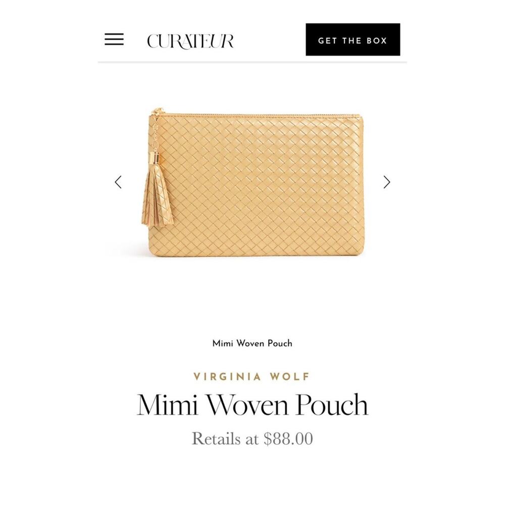 NWT! Virginia Wolf Mimi Metallic Gold Woven Clutch - Picture 10 of 11